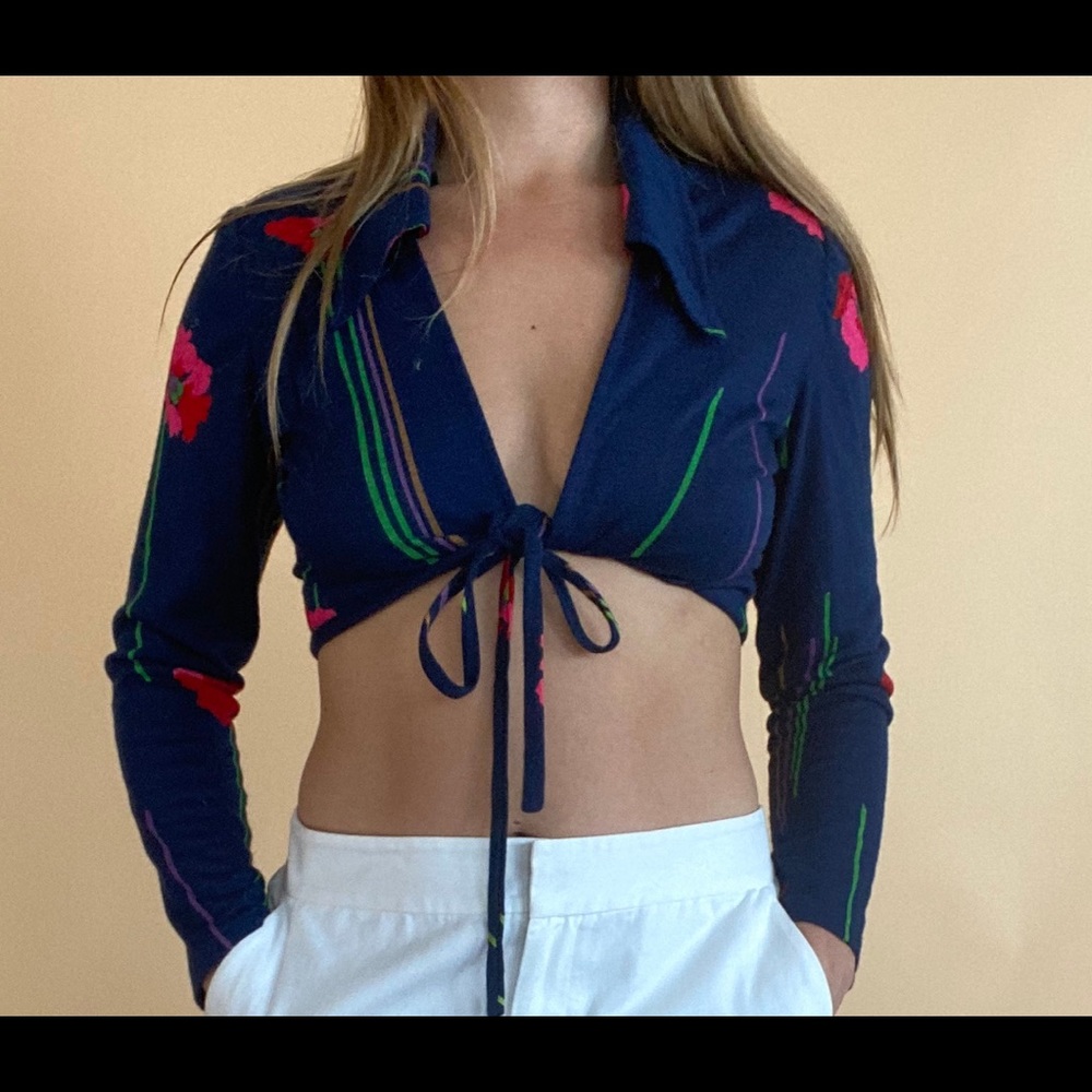 Little Blue Wrap Shirt